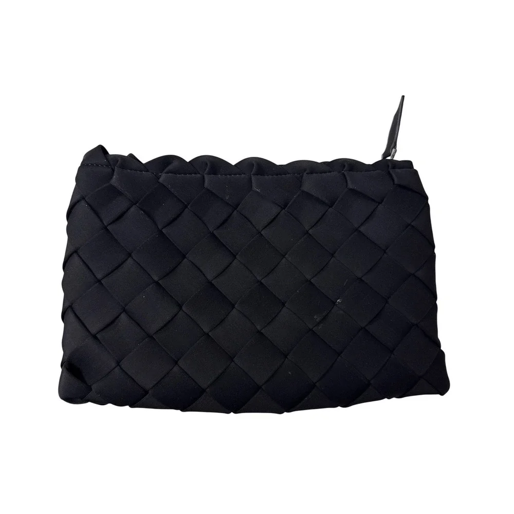 Naghedi Tangier Medium Tote Women Black Woven Neoprene Luxury Handbag St barths